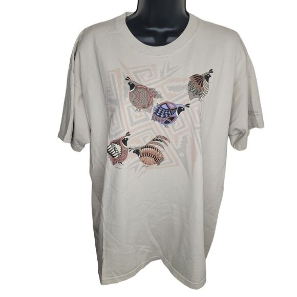 Nancy Lenches "One Blue Quail" Vintage Tucson t-shirt size XL - Picture 1 of 6